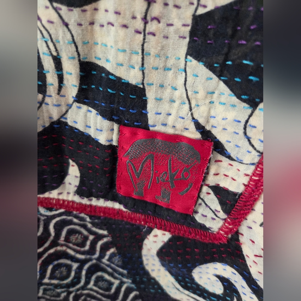 Mieko Mintz Reversible Abstract Patchwork Kantha … - image 5